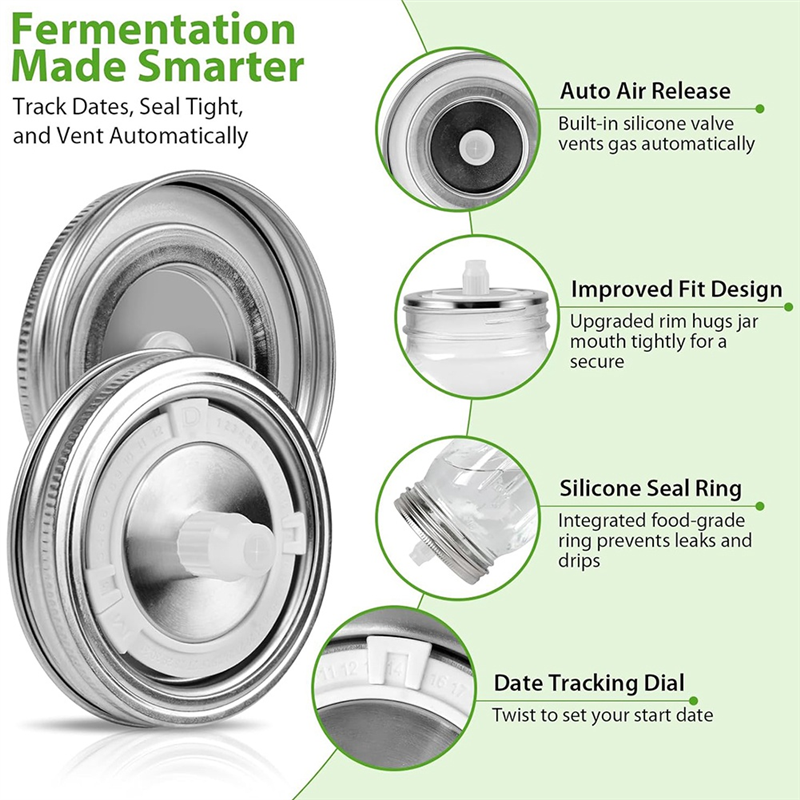 ABLK 4Pcs Fermentation Lids Wi - đánh giá và giá Mason Jar Wide Mouth