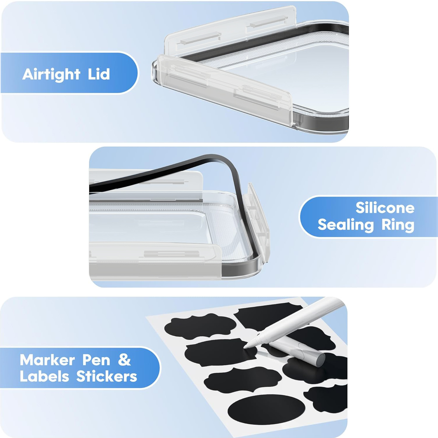 3/6Pcs  Airtight Food Storage  - đánh giá và giá Food Storage Kitchen Container Set