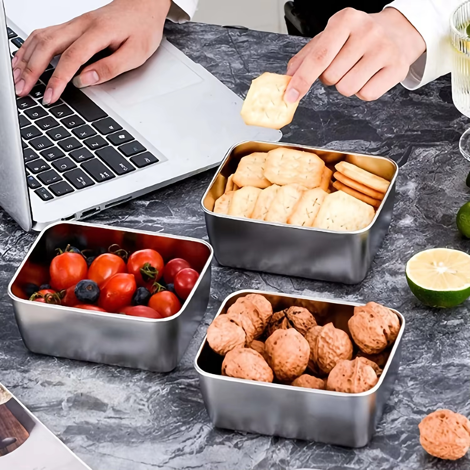 6-Piece Stainless Steel Food S - đánh giá và giá Food Storage Camping